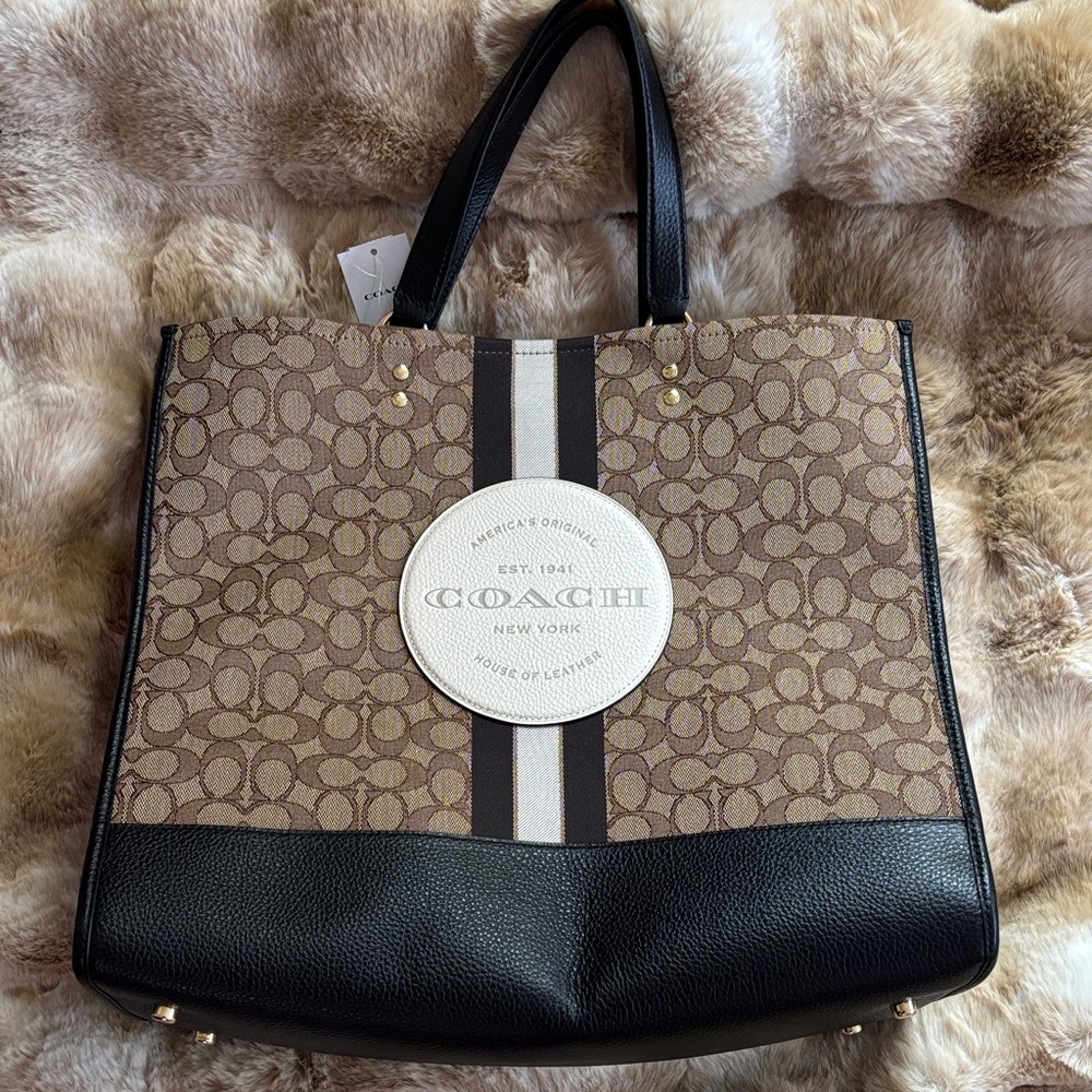 Coach Signature Brown and Black Tote